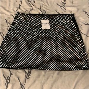 Short black diamond skirt